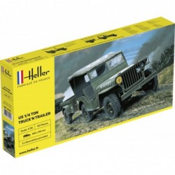 Heller 81105 US 1/4 Ton Truck 'n Trailer
